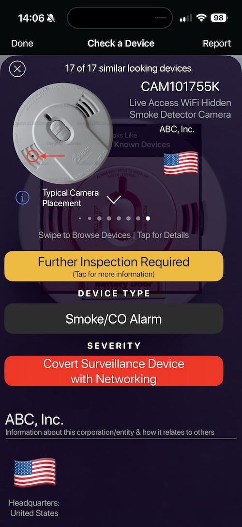 Covert Surveillance Device with Networking