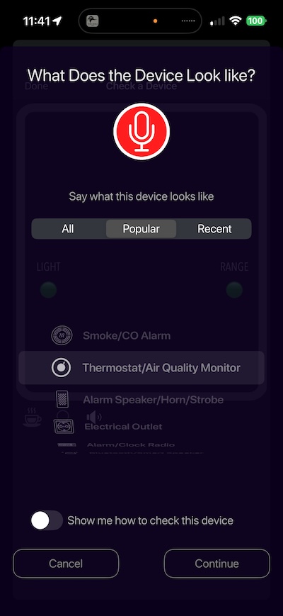 Device Type Lookup Using Speech Recognition