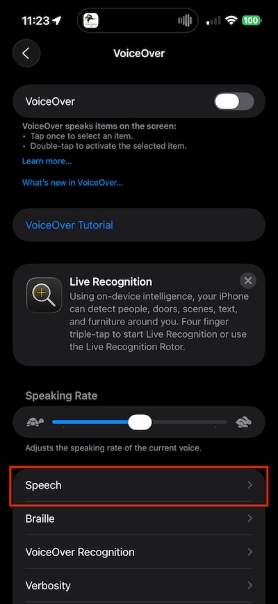 Adding Voices Through Settings
